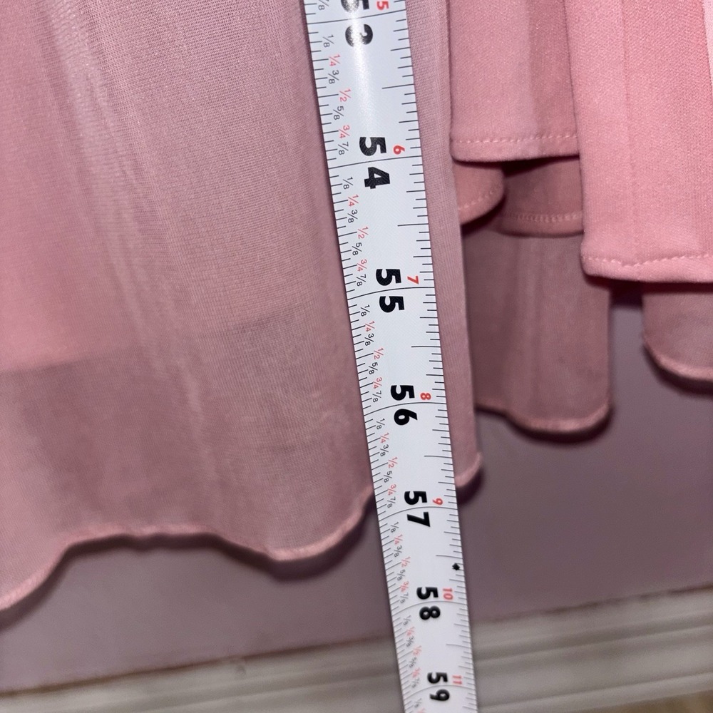 Alfred Sung D743 Bridesmaid Dress Blush Pink Chiffon Maxi Off Shoulder Size 24 - Picture 7 of 10